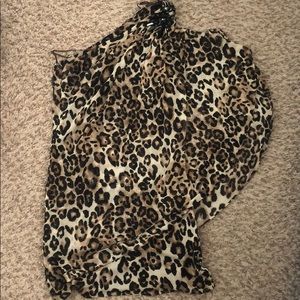 Cache dress leopard one shoulder  dress 0
